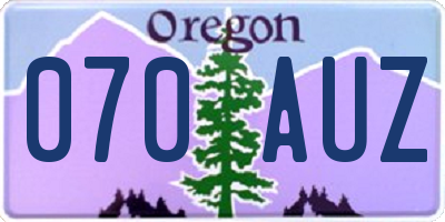 OR license plate 070AUZ