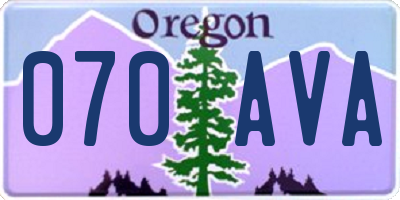 OR license plate 070AVA