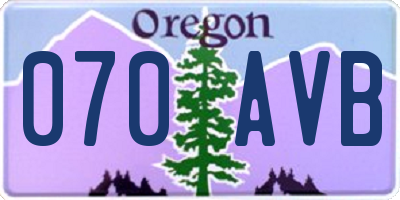 OR license plate 070AVB