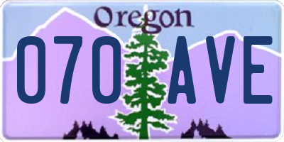 OR license plate 070AVE