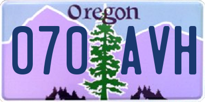 OR license plate 070AVH