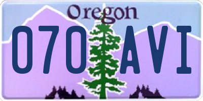 OR license plate 070AVI