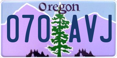 OR license plate 070AVJ