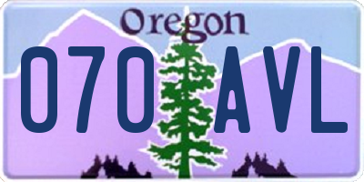 OR license plate 070AVL