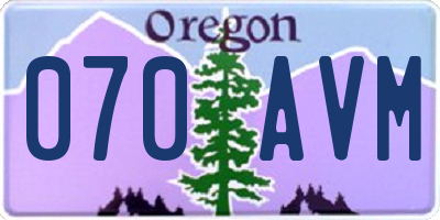 OR license plate 070AVM