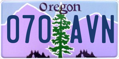 OR license plate 070AVN
