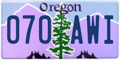 OR license plate 070AWI