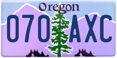 OR license plate 070AXC