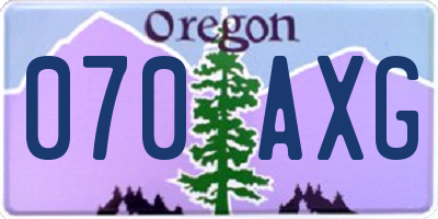 OR license plate 070AXG
