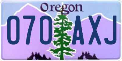 OR license plate 070AXJ