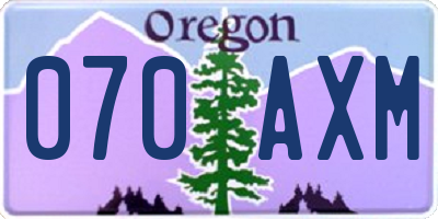 OR license plate 070AXM