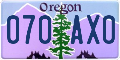 OR license plate 070AXO