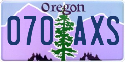 OR license plate 070AXS