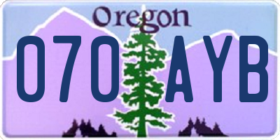 OR license plate 070AYB