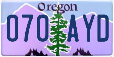 OR license plate 070AYD