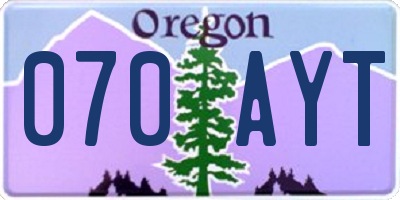OR license plate 070AYT