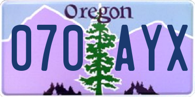 OR license plate 070AYX