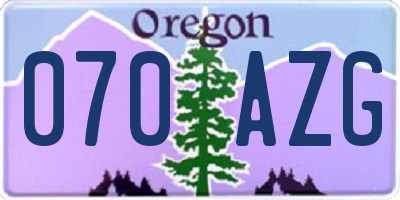 OR license plate 070AZG