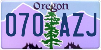 OR license plate 070AZJ