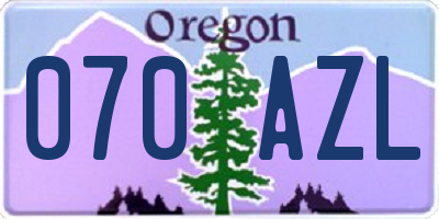OR license plate 070AZL