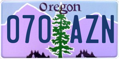 OR license plate 070AZN