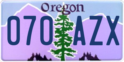 OR license plate 070AZX