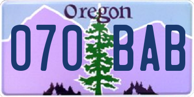 OR license plate 070BAB