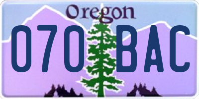 OR license plate 070BAC