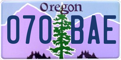 OR license plate 070BAE