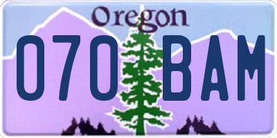 OR license plate 070BAM
