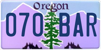 OR license plate 070BAR