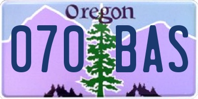 OR license plate 070BAS
