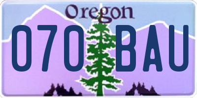 OR license plate 070BAU
