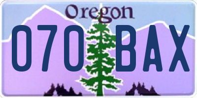 OR license plate 070BAX