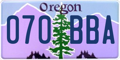 OR license plate 070BBA