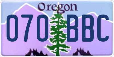 OR license plate 070BBC