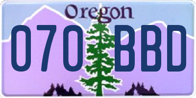 OR license plate 070BBD