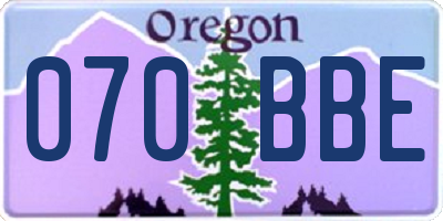 OR license plate 070BBE