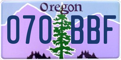 OR license plate 070BBF
