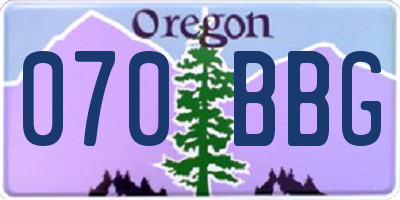 OR license plate 070BBG
