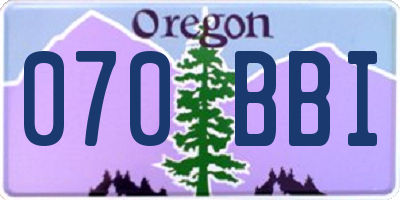 OR license plate 070BBI