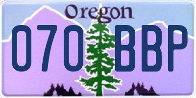 OR license plate 070BBP