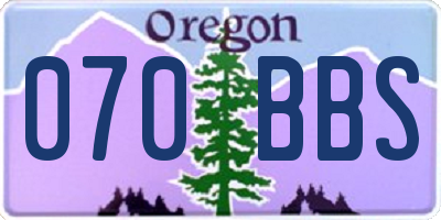 OR license plate 070BBS