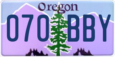 OR license plate 070BBY