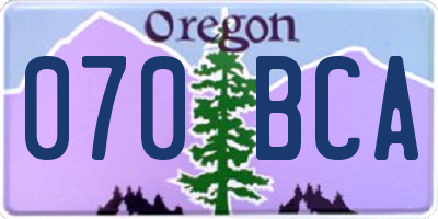 OR license plate 070BCA
