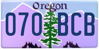 OR license plate 070BCB