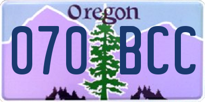 OR license plate 070BCC