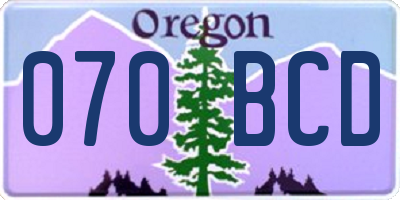 OR license plate 070BCD