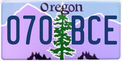 OR license plate 070BCE