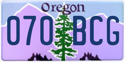 OR license plate 070BCG